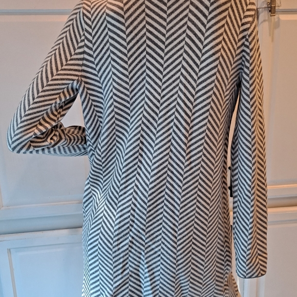 Ann Taylor Gray and White Striped Blazer Sweater - Picture 5 of 8